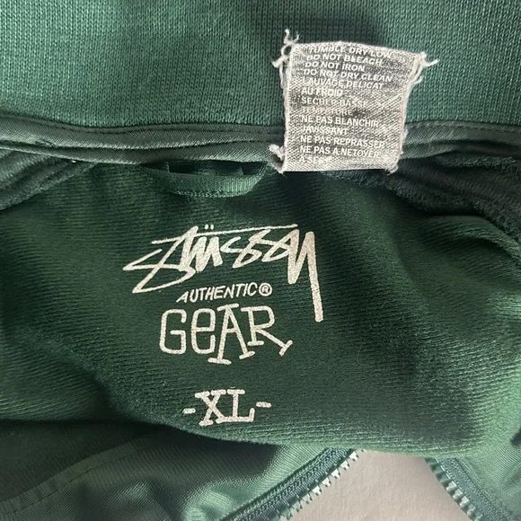 Vintage Stussy 1990s Skull Crown Green Baseball style Jacket Mens size XL - Picture 7 of 12